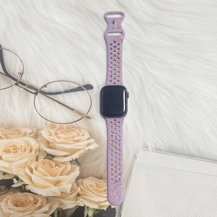 Mega Slidstærk Silikone Universal Rem passer til Apple Smartwatch - Lilla#serie_7