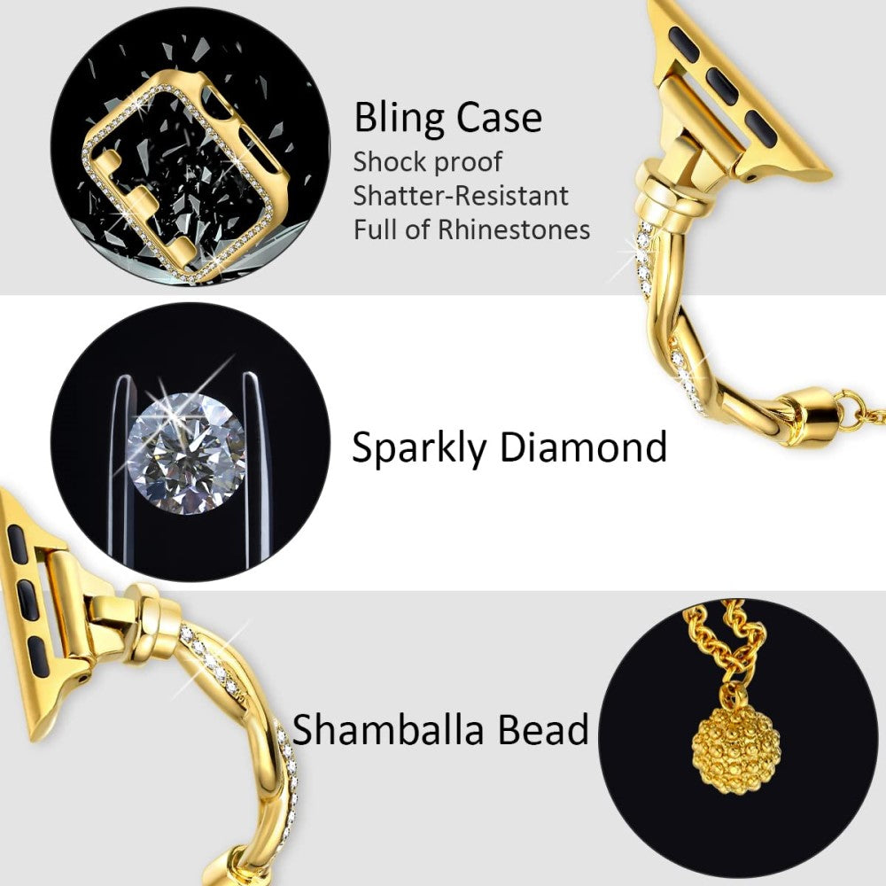 Mega Holdbart Metal Universal Rem passer til Apple Smartwatch - Guld#serie_2