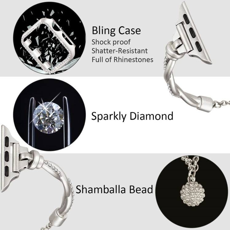 Mega Holdbart Metal Universal Rem passer til Apple Smartwatch - Sølv#serie_4