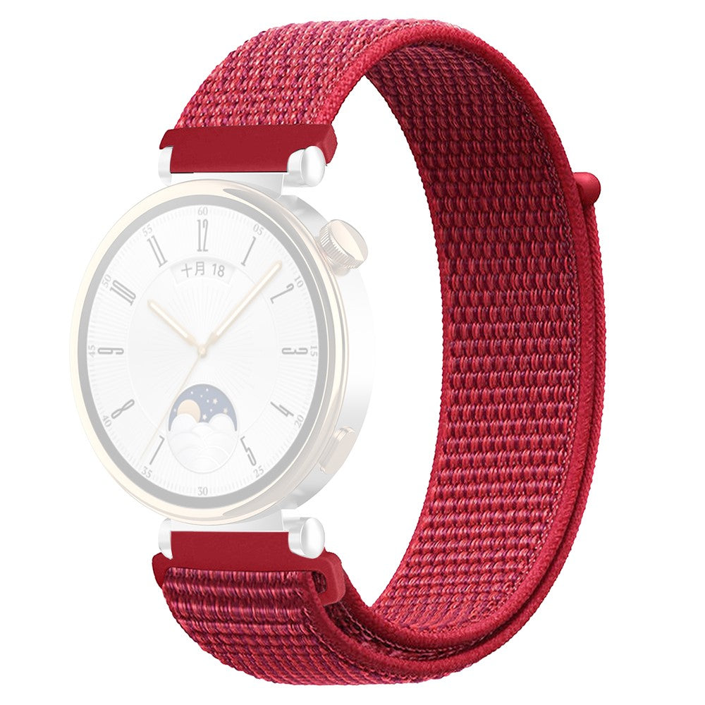 Huawei Watch GT 4 41mm / Garmin Venu 3S Watch Band 18mm Nylon Loop Adjustable Wrist Strap - Red#serie_17