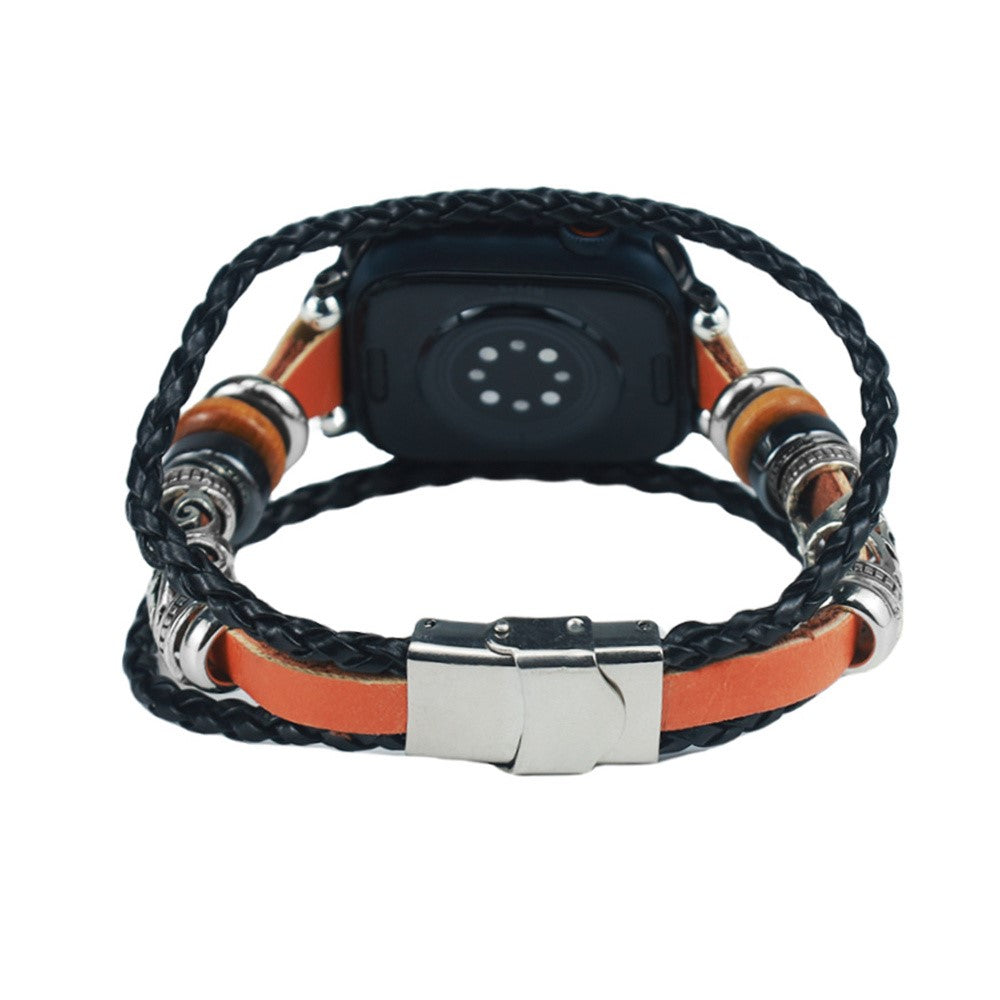 Apple Watch 49mm / 45mm / 44mm / 42mm Watch Band Ethnic Watch Strap - Black#serie_1