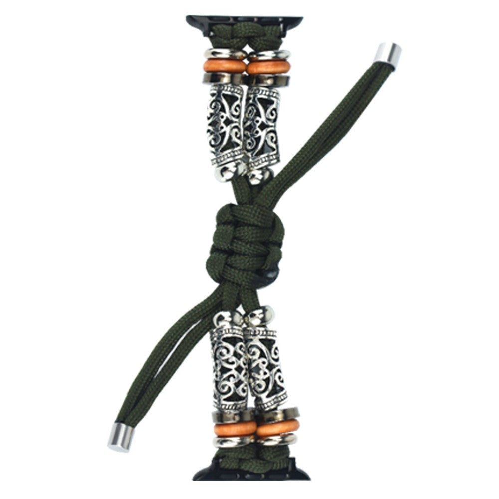 Apple Watch 49mm / 45mm / 44mm / 42mm Watch Strap Bead Braided Rope - Red#serie_4