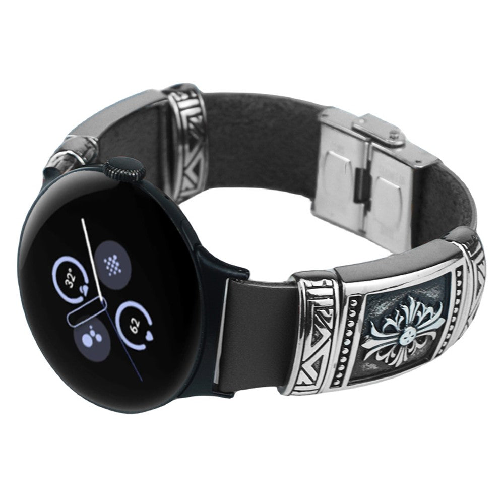 Google Pixel Watch / Watch 2 Replacement Strap Embossed Bracelets Watch Band - Black#serie_1