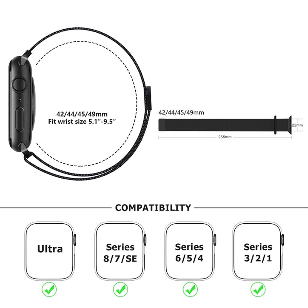 Vildt Rart Metal Universal Rem passer til Apple Smartwatch - Guld#serie_1