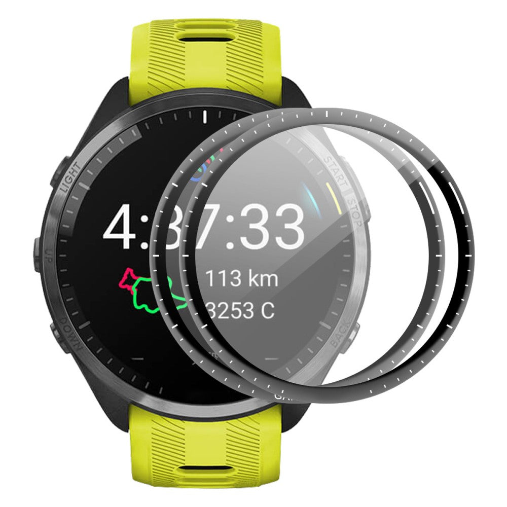 2stk Hærdet Glas Skærmbeskytter passer til Garmin Forerunner 965 - Gennemsigtig#serie_329