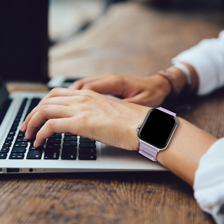 Rigtigt Slidstærk Silikone Universal Rem passer til Apple Smartwatch - Lilla#serie_5