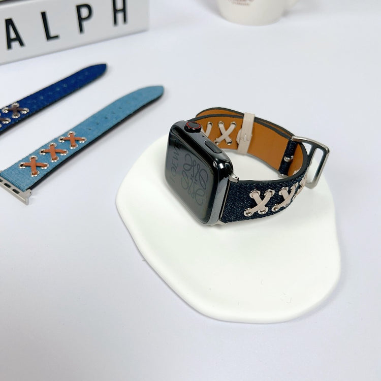 Mega Fed Metal Og Nylon Universal Rem passer til Apple Smartwatch - Blå#serie_2