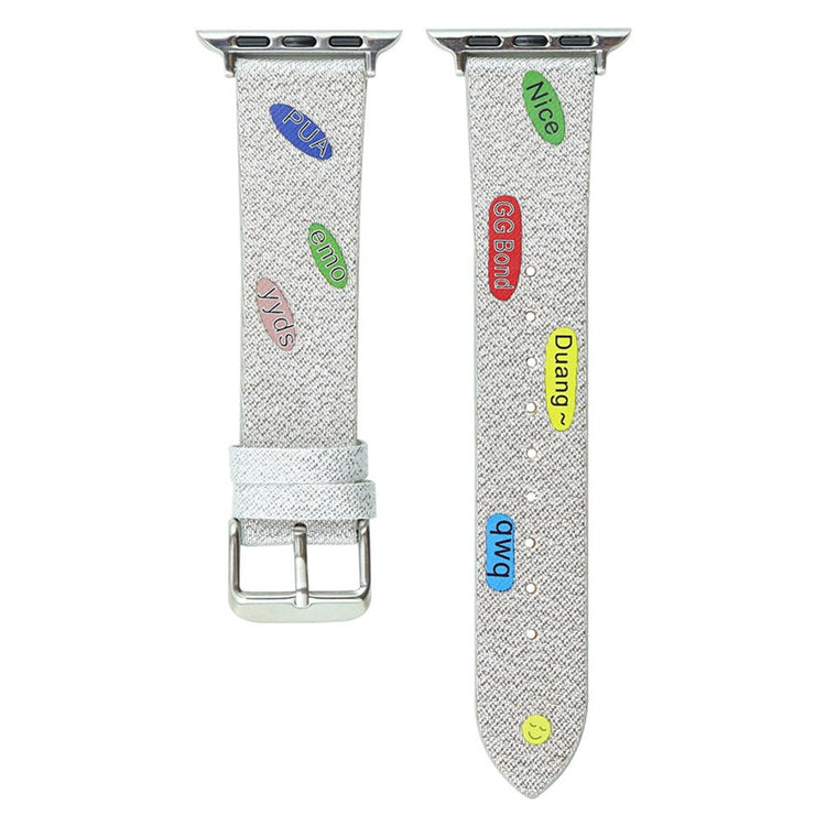 Apple Watch Series 9 45mm / Ultra 2 cute words nylon strap - Silver#serie_3