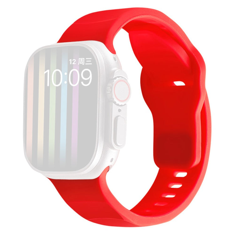 Apple Watch Series 9 45mm / Ultra 2 wavy style silicone strap - Red#serie_8