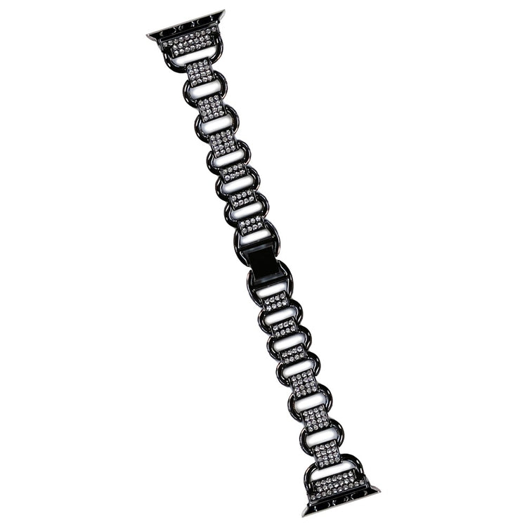 Apple Watch Series 9 45mm / Ultra 2 rhinestone décor metal strap - Black#serie_1