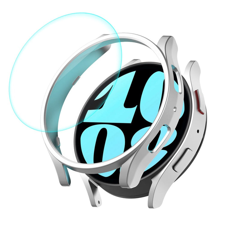 HAT PRINCE Samsung Galaxy Watch 6 (40mm) electroplated cover with tempered glass - Silver#serie_1