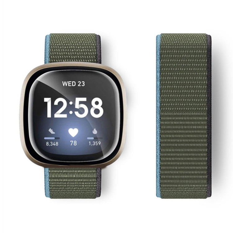 Fitbit Sense 2 / Versa 4 nylon strap - Dark Olive Green#serie_2