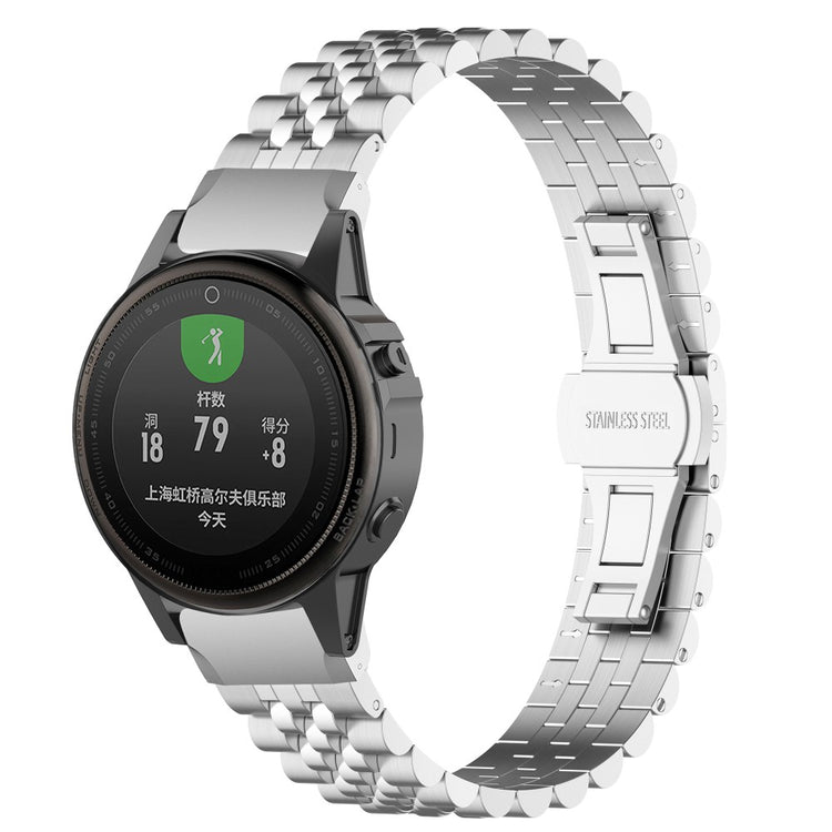 Meget Pænt Metal Universal Rem passer til Garmin Smartwatch - Sølv#serie_020