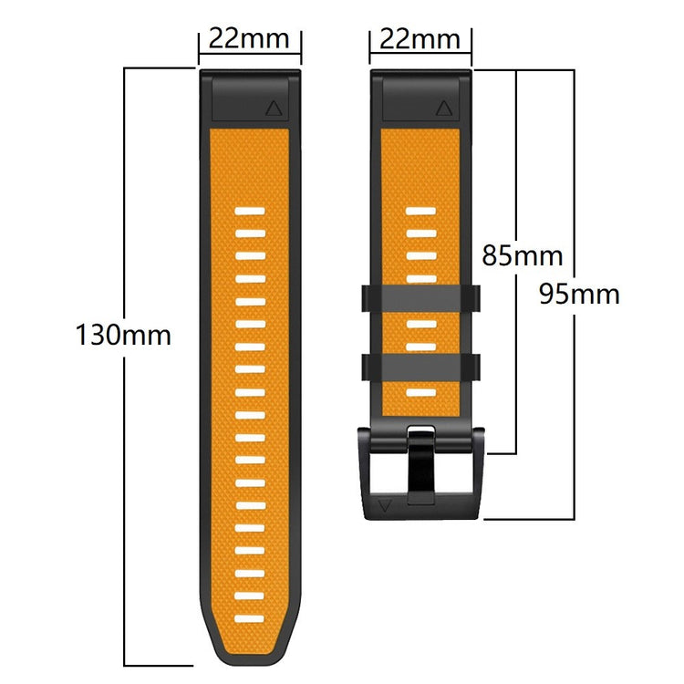22mm dual-color lozenge style silicone strap for Amazfit / Garmin / Coros watch - Sky Blue+Black#serie_12