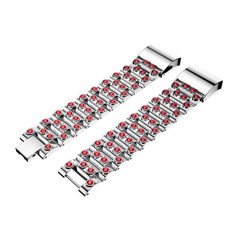 Mega fint Fitbit Charge 2 Metal og Rhinsten Rem - Sølv#serie_1