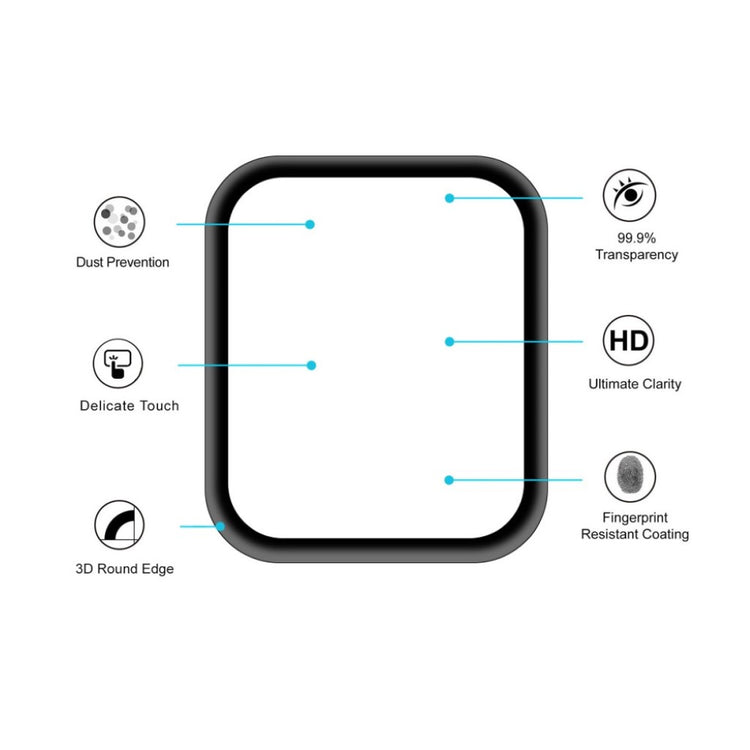 2stk Apple Watch Series 4 44mm / Apple Watch 44mm Hærdet Glas Skærmbeskytter - Gennemsigtig#serie_213