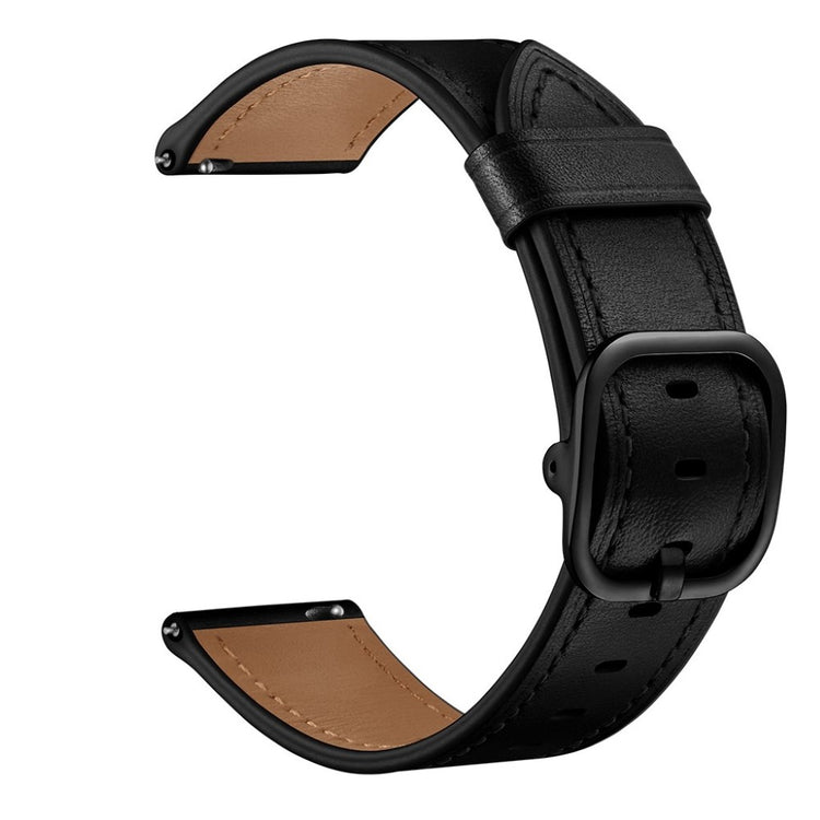 Samsung Galaxy Watch 3 (45mm) / Samsung Galaxy Watch (46mm) Ægte læder Rem - Sort#serie_1