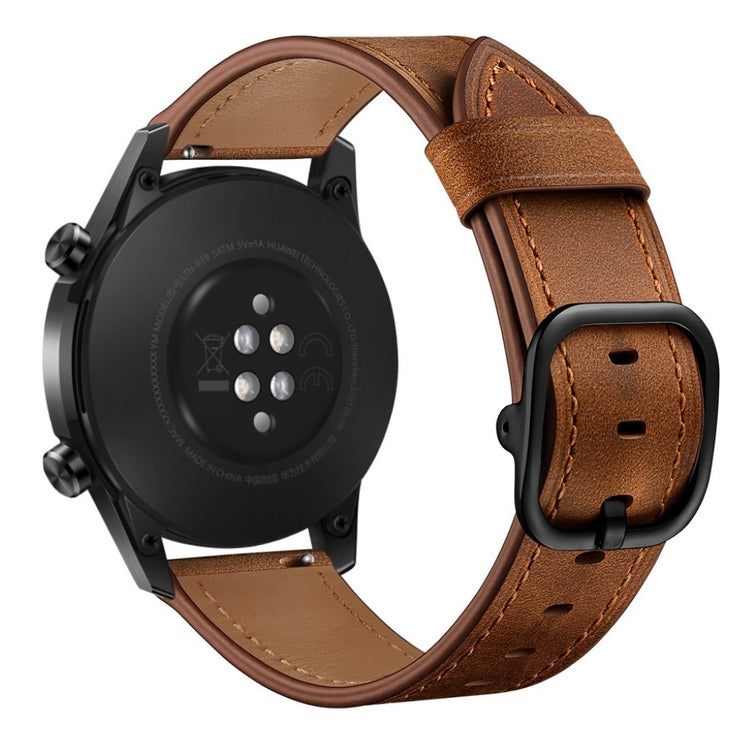 Samsung Galaxy Watch 3 (45mm) / Samsung Galaxy Watch (46mm) Ægte læder Rem - Brun#serie_2