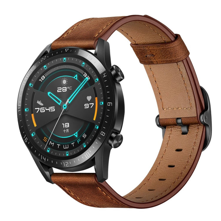 Samsung Galaxy Watch 3 (45mm) / Samsung Galaxy Watch (46mm) Ægte læder Rem - Brun#serie_2