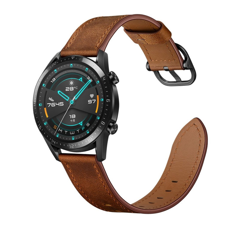 Samsung Galaxy Watch 3 (45mm) / Samsung Galaxy Watch (46mm) Ægte læder Rem - Brun#serie_2