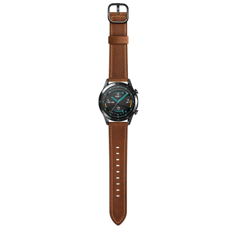 Samsung Galaxy Watch 3 (45mm) / Samsung Galaxy Watch (46mm) Ægte læder Rem - Brun#serie_2