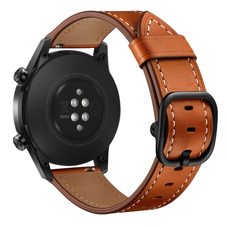 Samsung Galaxy Watch 3 (45mm) / Samsung Galaxy Watch (46mm) Ægte læder Rem - Brun#serie_3