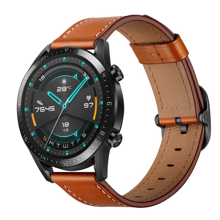 Samsung Galaxy Watch 3 (45mm) / Samsung Galaxy Watch (46mm) Ægte læder Rem - Brun#serie_3