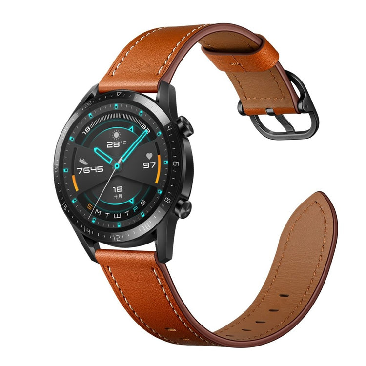 Samsung Galaxy Watch 3 (45mm) / Samsung Galaxy Watch (46mm) Ægte læder Rem - Brun#serie_3