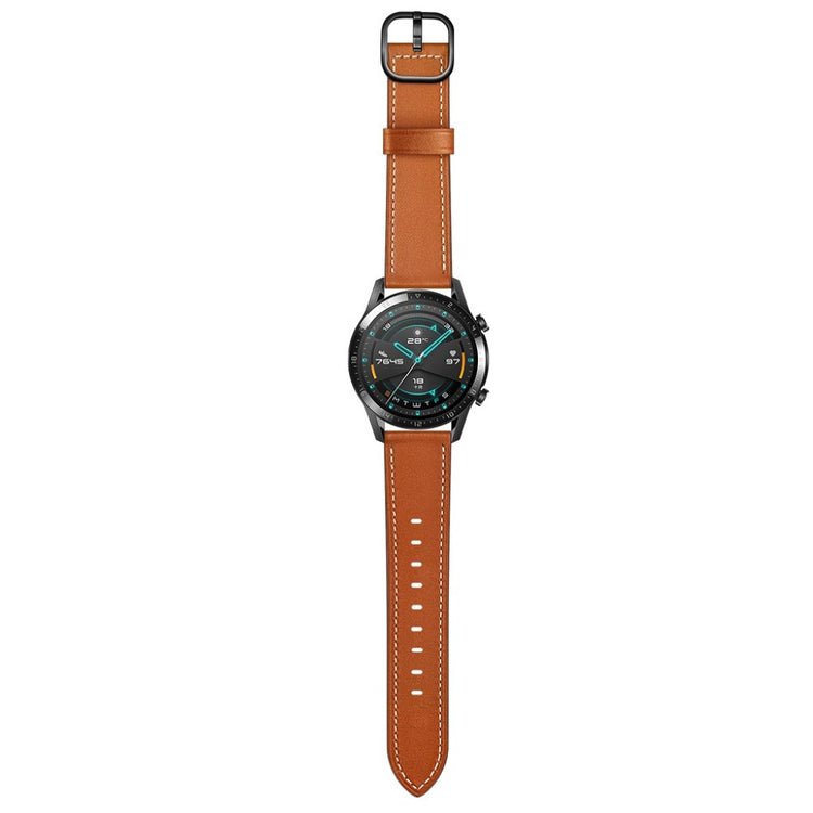 Samsung Galaxy Watch 3 (45mm) / Samsung Galaxy Watch (46mm) Ægte læder Rem - Brun#serie_3