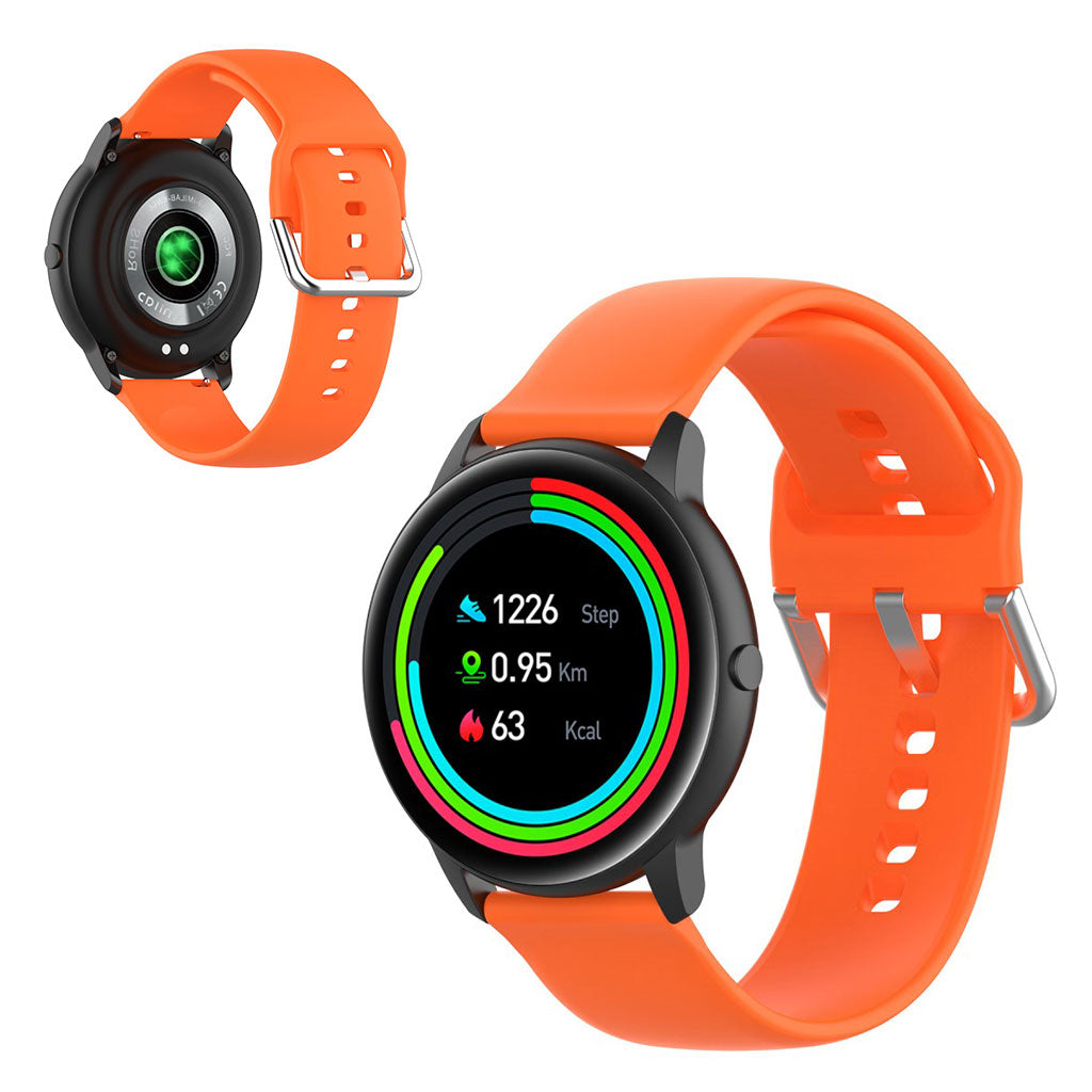 22mm Universal silicone sports watch band - Orange / Size: L#serie_1