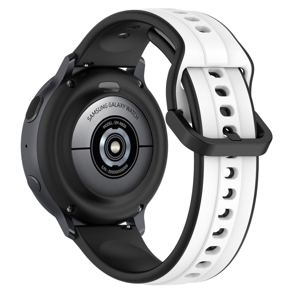 20mm Universal dual color silicone strap - White / Black#serie_1