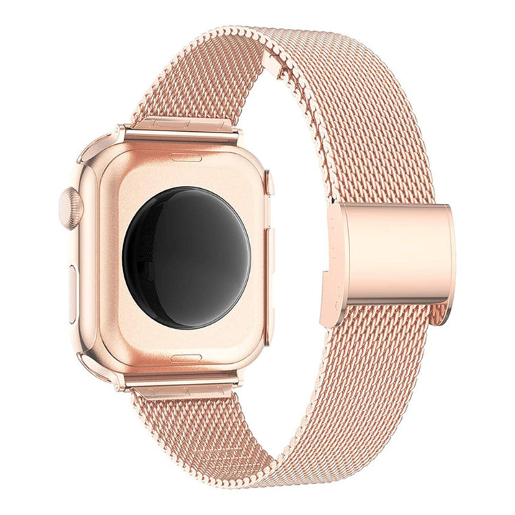 Apple Watch Series 8 (45mm) / Apple Watch Series 7 45mm Metal, Plastik og Rhinsten Rem - Pink#serie_2