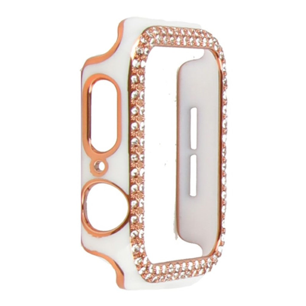 Universal Apple  Plastik og Rhinsten Bumper  - Hvid#serie_1
