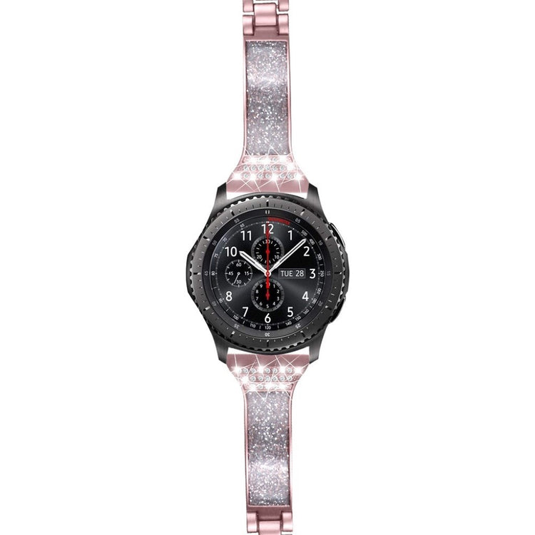 Samsung Gear S3 Frontier / Samsung Galaxy Watch (46mm) Metal og Rhinsten Rem - Pink#serie_2
