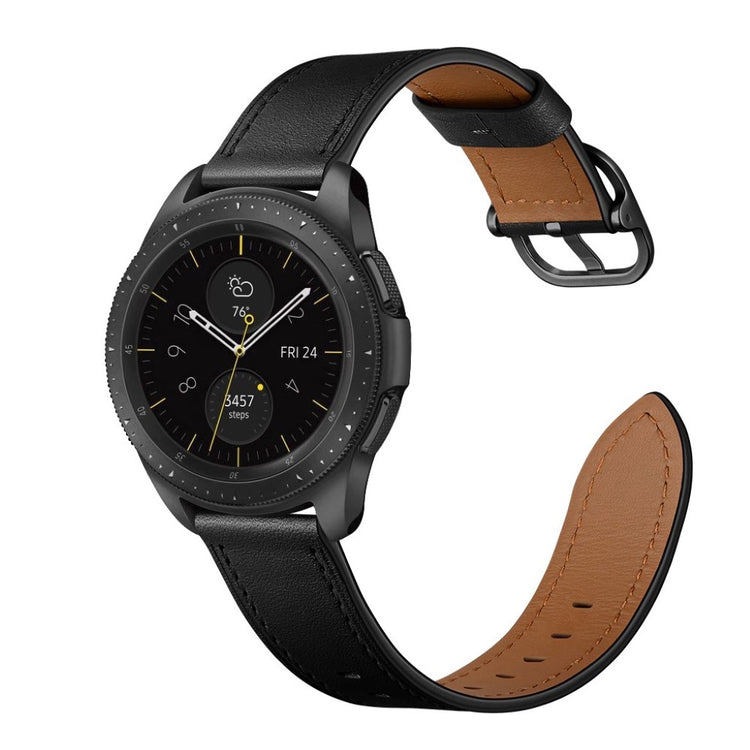 Samsung Galaxy Watch 3 (45mm) / Samsung Galaxy Watch (46mm) Ægte læder Rem - Sort#serie_1