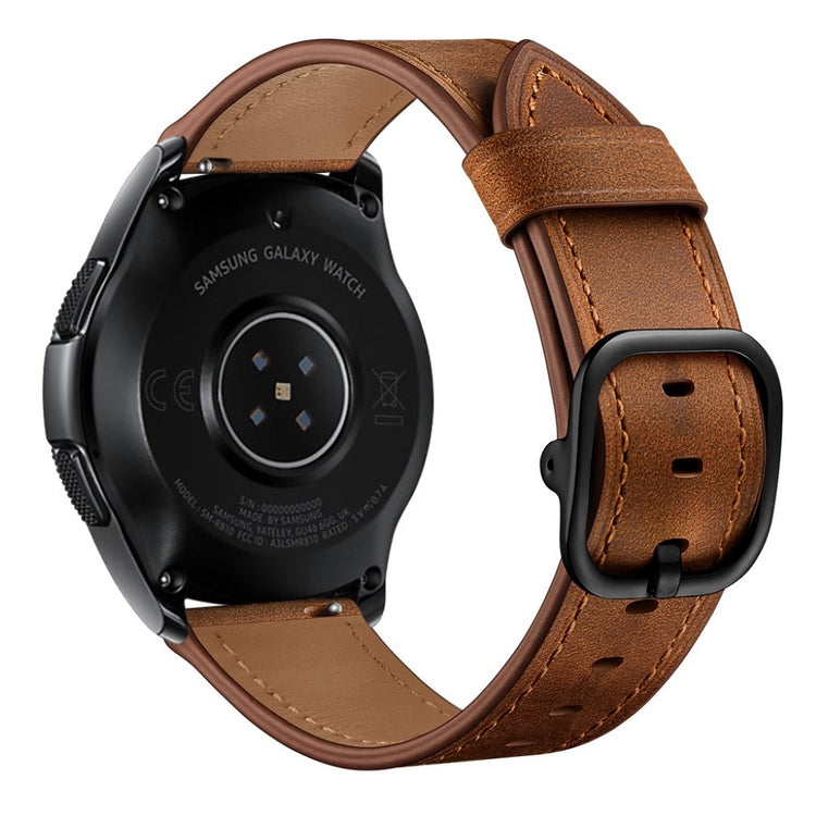 Samsung Galaxy Watch 3 (45mm) / Samsung Galaxy Watch (46mm) Ægte læder Rem - Brun#serie_2