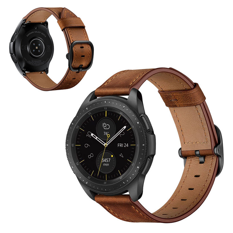 Samsung Galaxy Watch 3 (45mm) / Samsung Galaxy Watch (46mm) Ægte læder Rem - Brun#serie_2