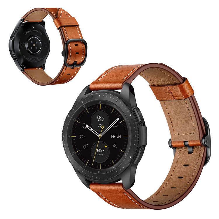 Samsung Galaxy Watch 3 (45mm) / Samsung Galaxy Watch (46mm) Ægte læder Rem - Brun#serie_3