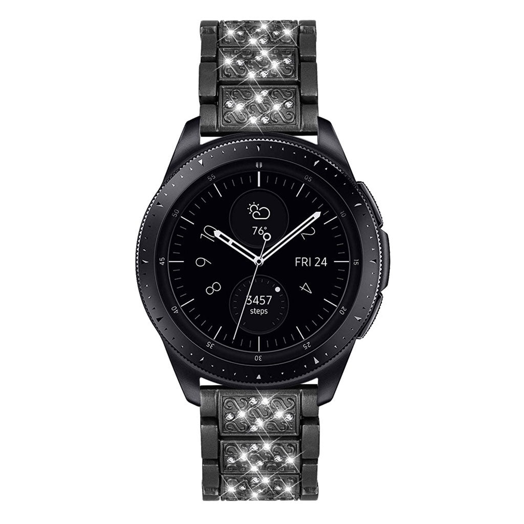 Meget fed Samsung Galaxy Watch (46mm) Metal og Rhinsten Rem - Sort#serie_1