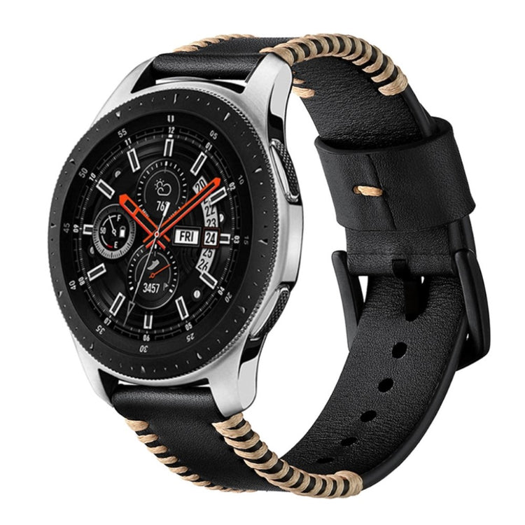 Meget holdbart Samsung Galaxy Watch Active Ægte læder Rem - Sort#serie_1