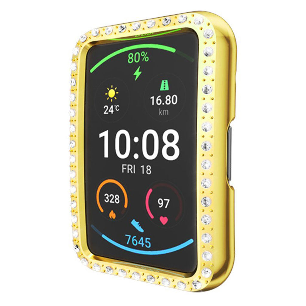 Huawei Watch Fit Rhinsten og Silikone Bumper - Guld#serie_6