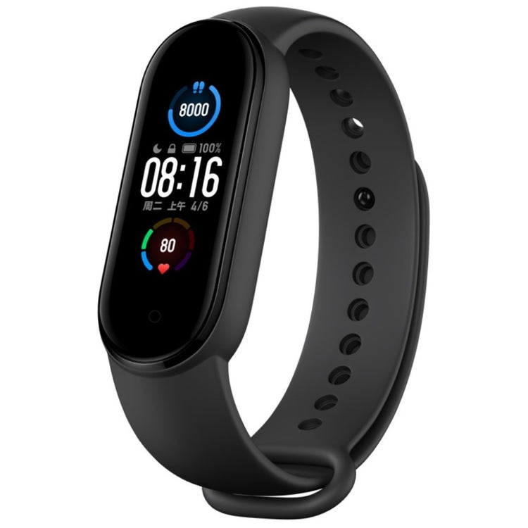 Meget komfortabel Xiaomi Mi Band 5 Silikone Rem - Sort#serie_1