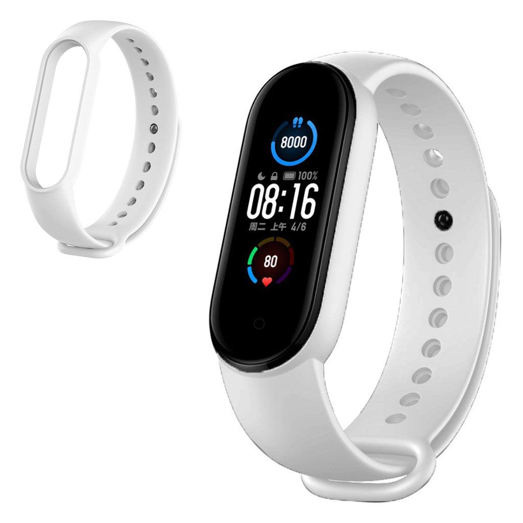 Meget komfortabel Xiaomi Mi Band 5 Silikone Rem - Hvid#serie_2