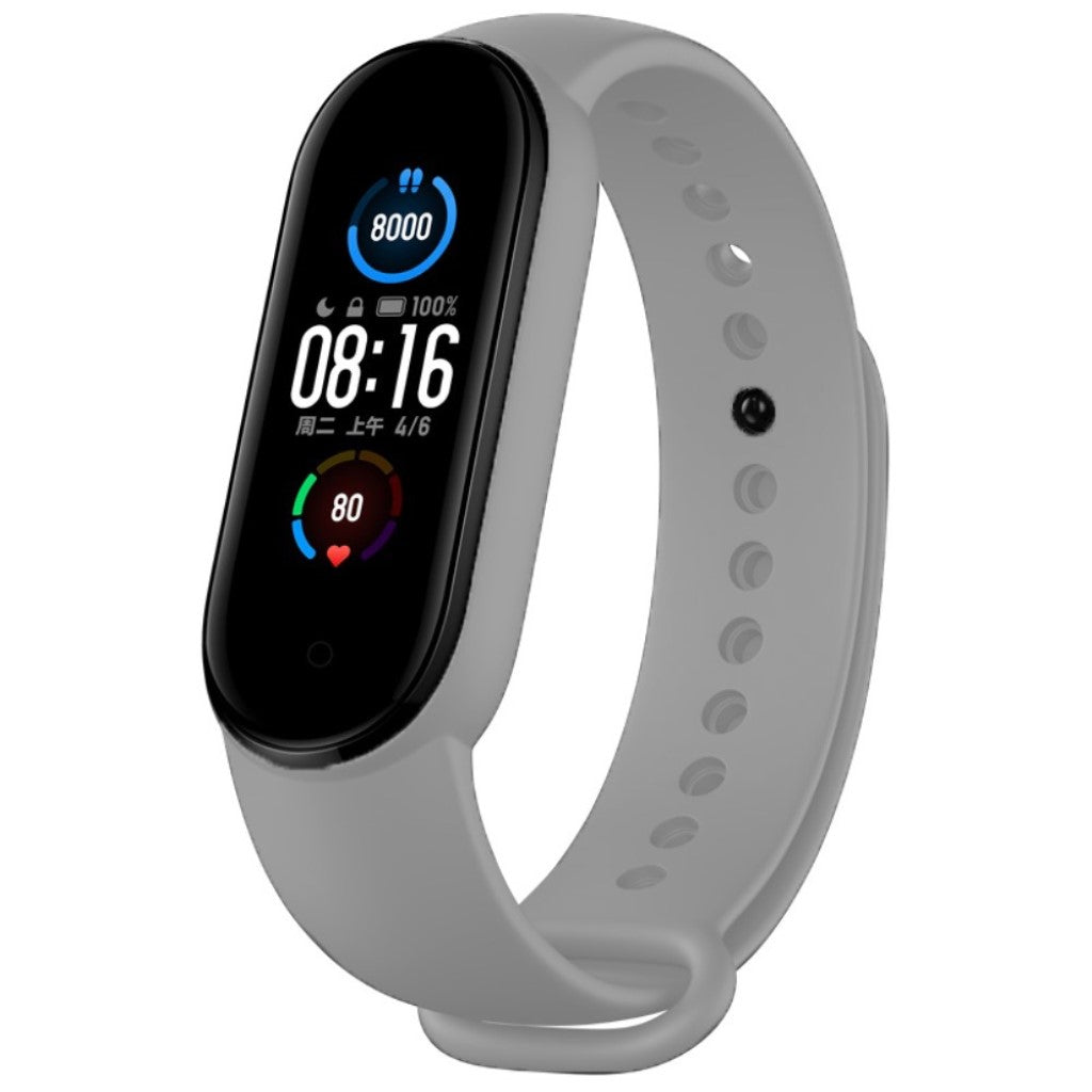 Meget komfortabel Xiaomi Mi Band 5 Silikone Rem - Sølv#serie_3