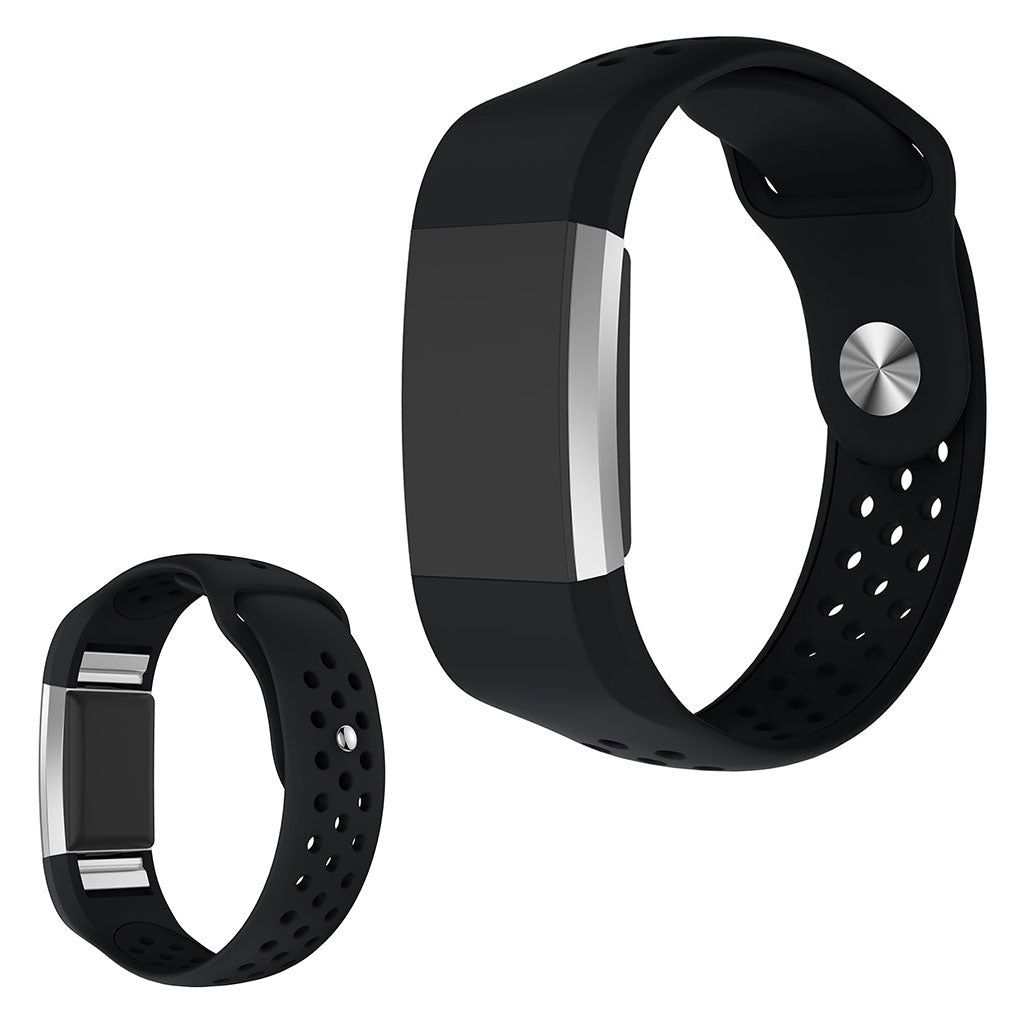 Meget elegant Fitbit Charge 2 Silikone Rem - Sort#serie_1