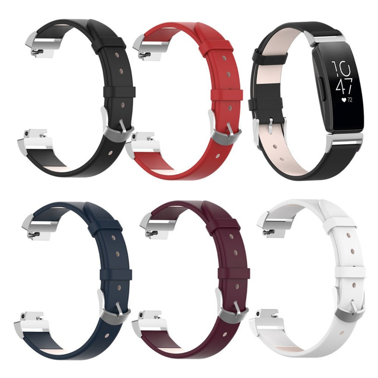 Tidsløst Fitbit Inspire Kunstlæder Rem - Sort#serie_1