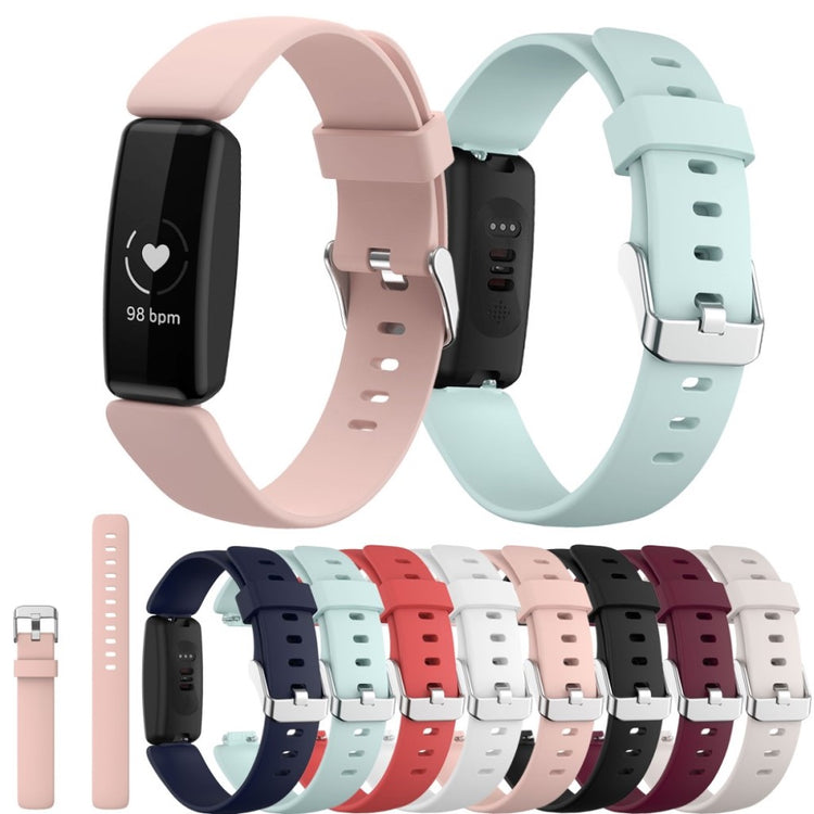 Vildt nydelig Fitbit Inspire 2 Silikone Rem - Størrelse: L - Sort#serie_1