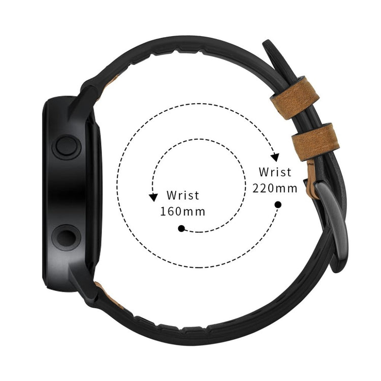 Fed Garmin Vivoactive 3 / Garmin Vivomove HR Ægte læder Rem - Brun#serie_049