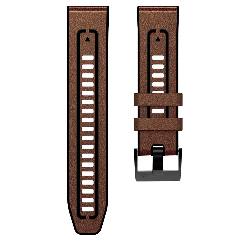Solid Universal Kunstlæder og Silikone Urrem - Brun#serie_9