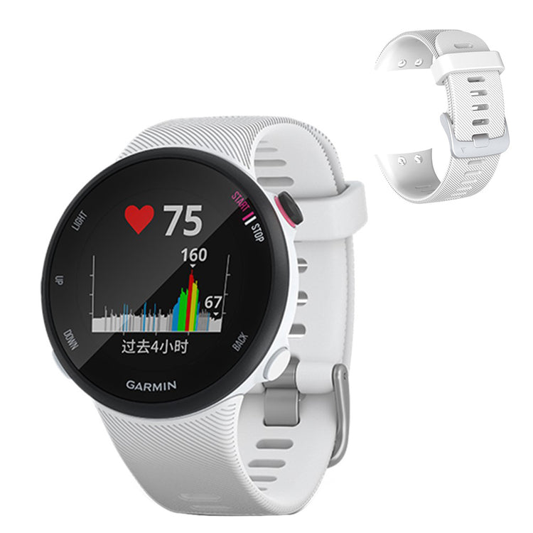 Meget komfortabel Garmin Forerunner 45 Silikone Rem - Hvid#serie_3